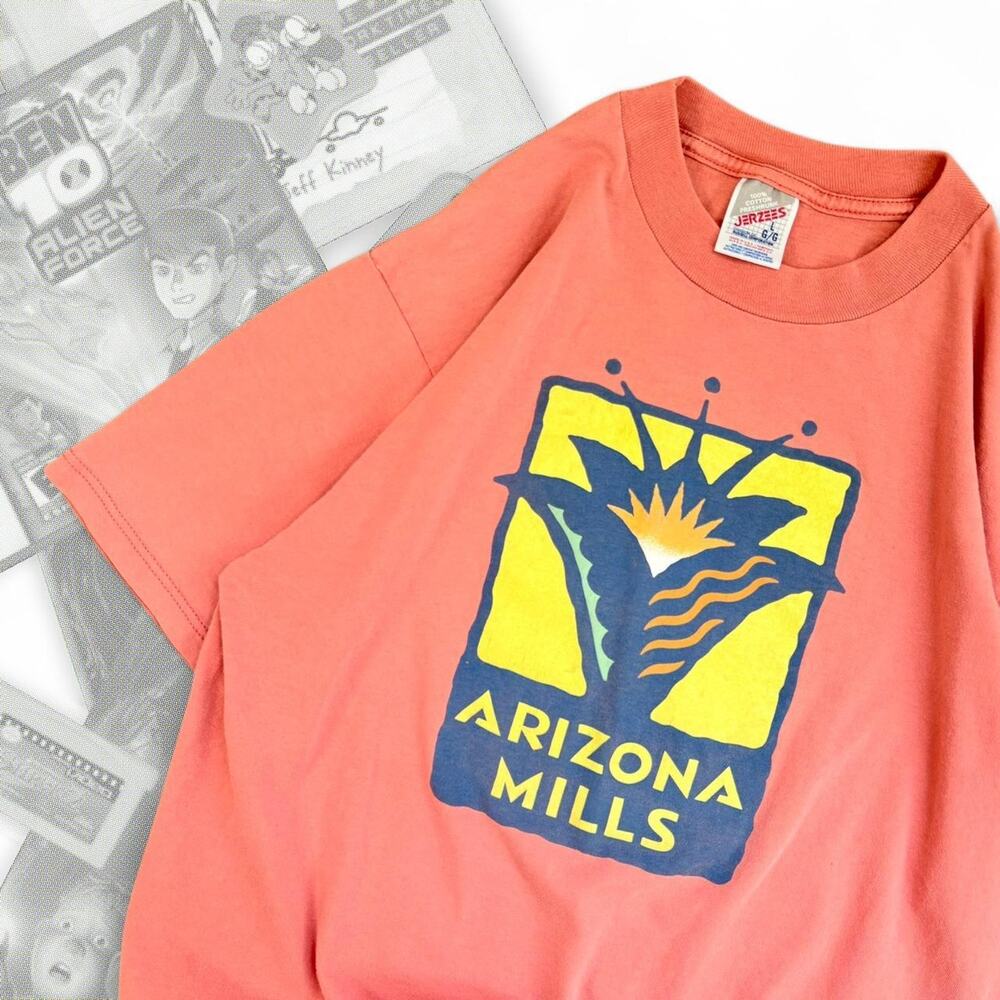 90’s Salmon Pink / Yellow Arizona Mills Graphic Tee